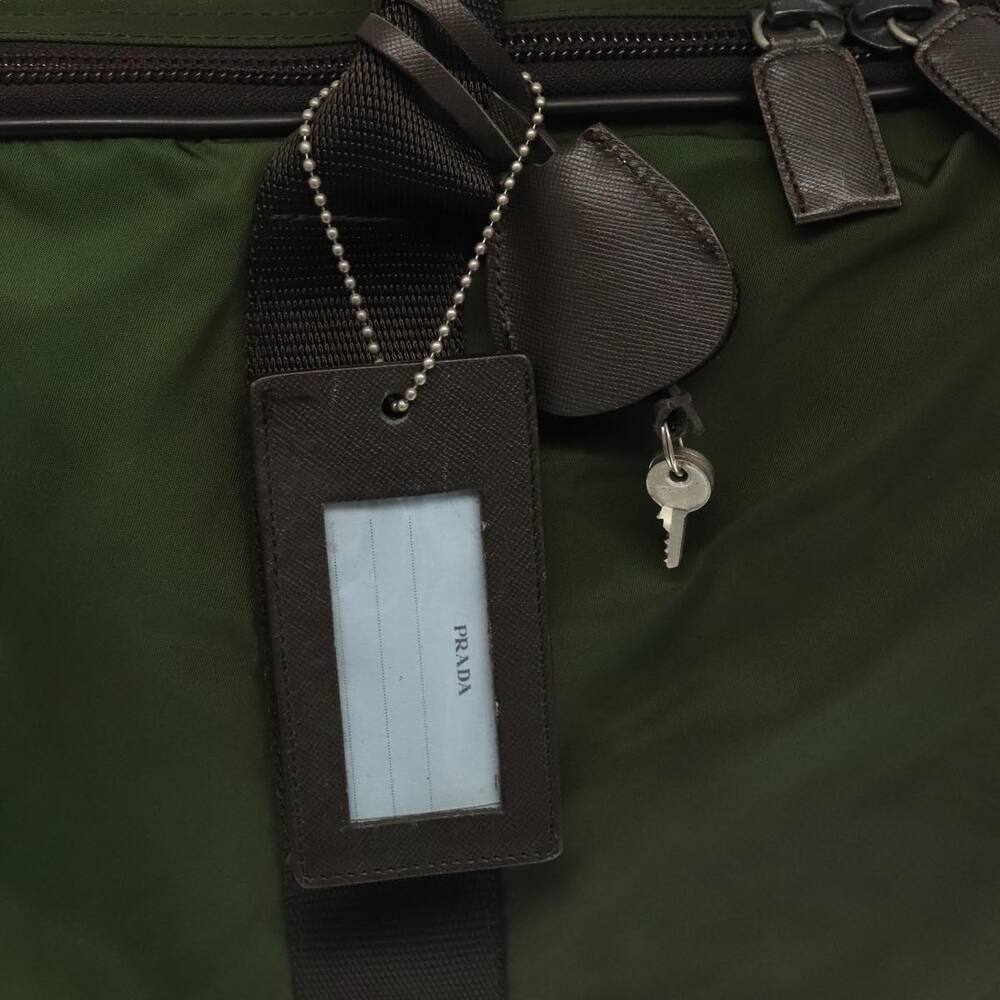 PRADA Boston Bag Nylon Khaki Silver - Picture 15 of 16